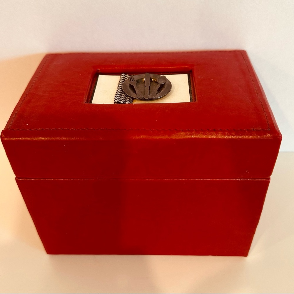 Bon Appetit Red Faux Leather Recipe File Box, New Without Tags